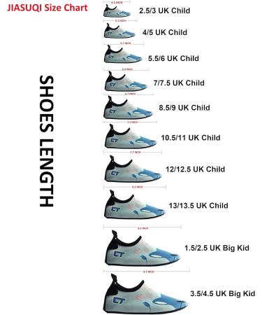 JIASUQI Kids Water Shoes Quick Dry Aqua Socks for Beach & Pool | Pink Scale | 7/7.5 UK Child - Buy Online on GoSupps.com