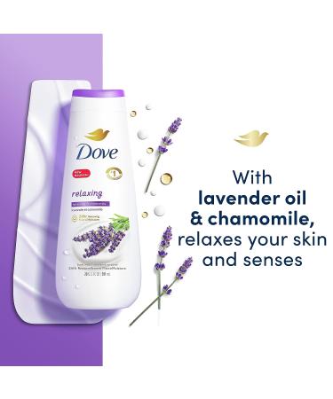 Dove Relaxing Lavender Oil & Chamomile Body Wash 20 oz | Gentle Skin Cleanser for Renewed Healthy-Looking Skin | 24hr MicroMoisture Formula | Chamomile Scent | 1 Pack - Buy Online on GoSupps.com