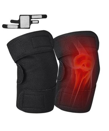 Buy Heated Knee Brace Wrap with Massage | Adjustable Self-Heating Tourmaline Knee Pad for Pain Relief | International Shipping - Buy Online on GoSupps.com