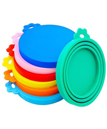 MYYZMY 7 Pcs Pet Can Covers, Food Can Lids, Universal BPA Free Silicone Can Lids Covers