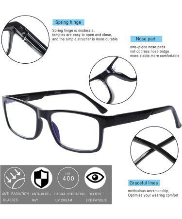 5-Pack Henotin Blue Light Blocking Reading Glasses 3.5 Diopters - Anti Glare UV Ray Filter Eyeglasses for Women Men - Multicoloured Spring Hinge Readers - Buy Online on GoSupps.com