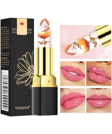 Jelly Flower Lipstick Crystal Flower Jelly Lipstick Color Magic Lipstick Long Lasting Magic Lip Balm Gift for Women Girls - Buy Online on GoSupps.com