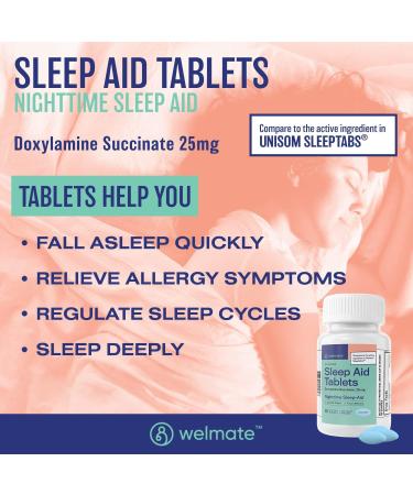 WELMATE Nighttime Wellness Bundle: Maximum Strength Guaifenesin 1200mg Mucus Relief (100 Ct) & Doxylamine Succinate 25mg Sleep Aid (200 Ct) | Extended Relief for Restful Sleep - Buy Online on GoSupps.com