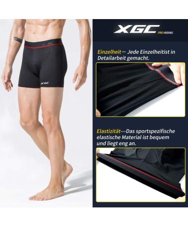 XGC Mens Cycling Shorts with 4D Gel Seat Pad | Breathable Elastic Cycling Underpants & Pants - High Density Black - Buy Online on GoSupps.com