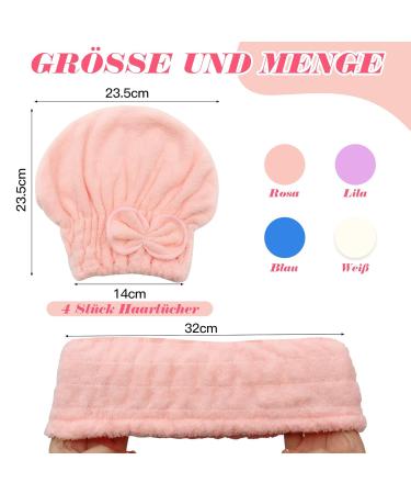 Scettar 4-Piece Hair Turban Towel Set | Microfiber Quick-Dry & Super Absorbent - Ideal for All Hair Types - Buy Online on GoSupps.com