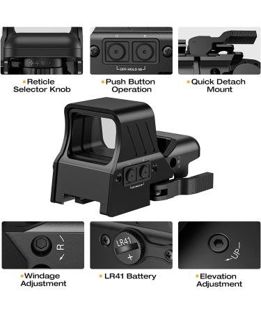 MidTen Red Green Dot Sight 4 Reticles | Reflex Sight Quick Detach Mount 20mm Rail - Buy Online on GoSupps.com