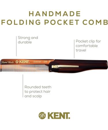 Kent 20T Handmade Folding Pocket Comb for Men Fine Tooth Hair Comb Straightener for Everyday Grooming Styling Hair Beard or Mustache Use Dry or with Balms Saw Cut Hand Polished Made in England Pack Of 3 - Buy Online on GoSupps.com