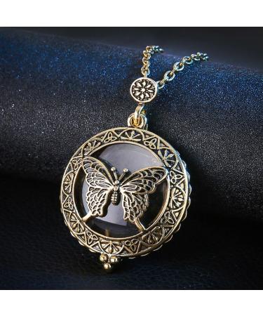 AKOAK 5X Portable Vintage Magnifying Glass Pendant Necklace for Library Reading Fine Print Zooming Increase Vision Jewelry and Gift (Butterfly) - Buy Online on GoSupps.com