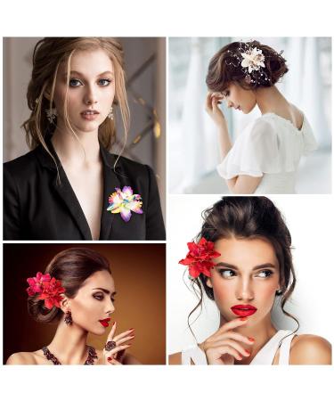 Bofunx 6-Piece Hawaii Flower Hair Clips | Elegant Hair Accessories for Weddings & Beach Summer Style - Buy Online on GoSupps.com