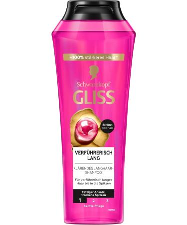 Gliss Long Seductive Shampoo (250 ml) shampoo with biotin and peony complex cares for dry ends and releases oily roots - Buy Online on GoSupps.com