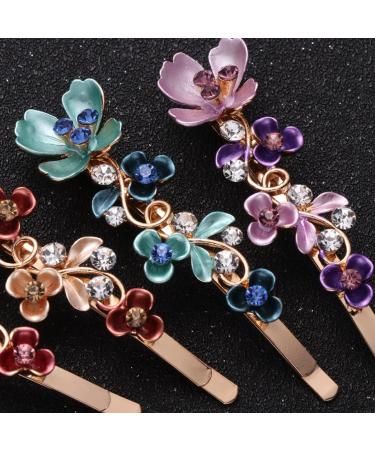 minkissy Rhinestones Hairpin Vintage Barrette Bobby Pin Elegant Headdress for Women Girls (blue Pink Purple Coffee Each Two) - Buy Online on GoSupps.com