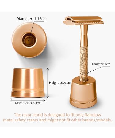 Bambaw Rose Gold Safety Razor Stand | Razor Holder Shave Stand | Shaver Holder Stand fits only Metal Safety Razors | Double Edge Razor Stand | Razor Stand Holder | Shaving Stand - Buy Online on GoSupps.com