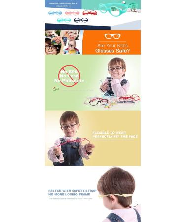 EnzoDate Flexible No Screw Glasses for Kids | Size 41/15 | Bendable & Safe with Boys Strap & Girls Cord - Perfect for Babies - Buy Online on GoSupps.com