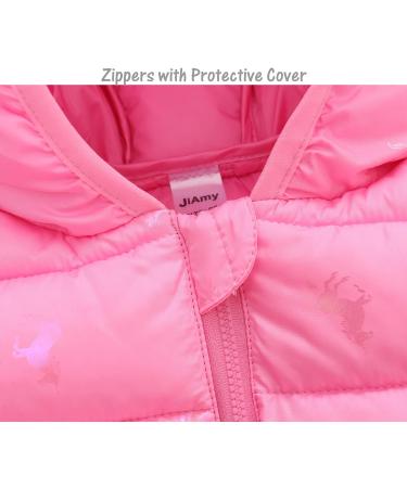 Kids Hooded Winter Puffer Coat - Toddler Waterproof & Lightweight Jacket, Long Sleeve Outwear for Boys Girls (12-18 Months, Pink) - Buy Online on GoSupps.com