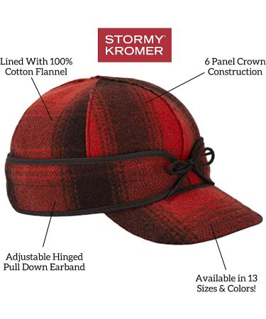Stormy Kromer Original Kromer Cap - Winter Wool Hat with Earflap 7 3/4 Blaze Orange - Warm & Stylish Headwear for Cold Weather - Buy Online on GoSupps.com