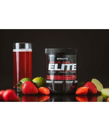 Efectiv Elite Pre Workout Intensifier - Enhanced Energy & Focus - Amentopump, Cocoabuterol & GBBGO - 420g (Strawberry Lime) - Buy Online on GoSupps.com