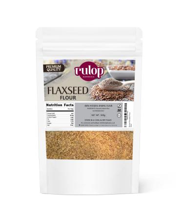 Rulop Flaxseed Flour 500g Gluten Free Low Carb Linseed/Flaxseed Flour Packed in Resealable Pouch to Maintain Freshness.