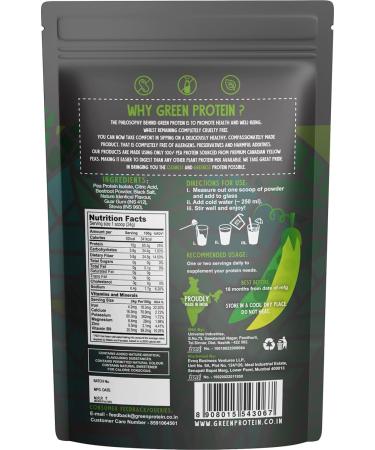 GR EEN Vegan Pea Protein Isolate Powder - 100% Plant-Based Sugar-Free Allergen-Free Berry Blast Flavor 15g Protein 500g Pouch - Buy Online on GoSupps.com