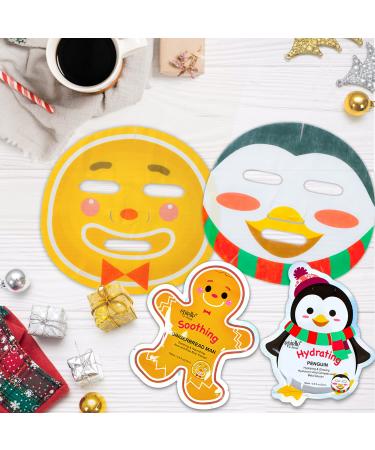 Epielle Christmas Character Sheet Mask Assortment - Santa Reindeer Snowman & More | Perfect Stocking Stuffers & Holiday Gift Ideas (12pk) - Birthday & Spa Treats for Kids - Buy Online on GoSupps.com