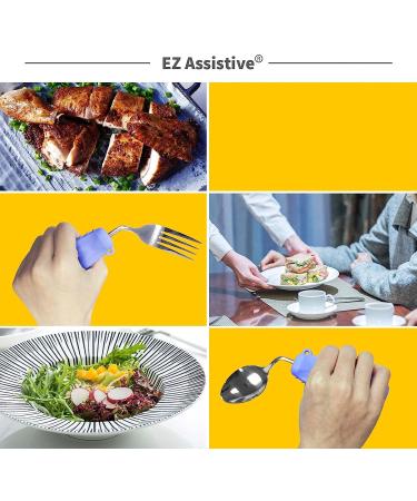 Weighted Adaptive Spoon for Hand Tremors - Easy-to-Hold Design for Independent Eating (Purple, Left Hand) - Buy Online on GoSupps.com