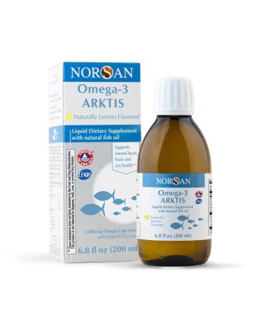 NORSAN Omega-3 Arktis Fish Oil High-Potency 2 000 mg EPA + DHA per Serving Supports Heart Brain & Vision Health* Natural Lemon Flavor Friend of The Sea Certified 6.8 fl oz Bottle (200ml)