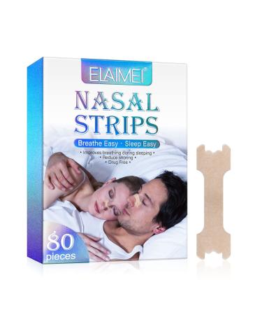 Nasal Strips 80 Pack Nose Strips for Breathing Relieve Nasal Congestion Due to Colds & Rhinitis Make Your Nose Breathe Easier Reduce Snoring Improve Sleep Snoring solution For Men and Women