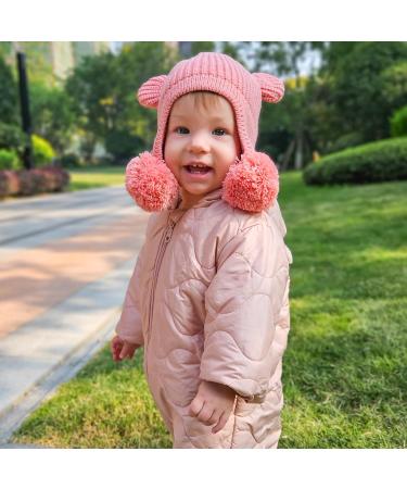 KAKU NANU Toddler Winter Hat with Double Pom Pom Earflap, Fleece Lined Beanie - Pink (6-12 Months) - Buy Online on GoSupps.com
