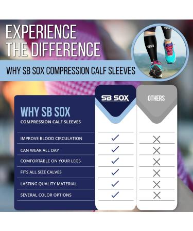 SB SOX Compression Calf Sleeves (20-30mmHg) | Men & Women | Black/Gray Large - Buy Online on GoSupps.com