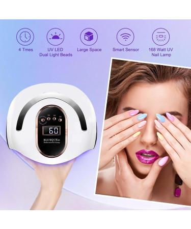 Ruiqas UV LED Nail Lamp 168W | Fast Nail Polish Curing Gel Dryer with Auto Sensor | 4 Timer Settings | For Fingernail and Toenail - Buy Online on GoSupps.com