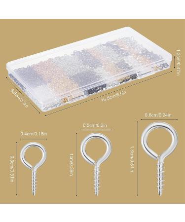 1200 Pieces Screw Eye Pins & Hooks Set for Jewelry Making DIY | Mini Metal Eye Screws in 6 Colors & 3 Sizes (0.16 x 0.32, 0.2 x 0.39, 0.24 x 0.5 Inch) - Multicolor - Buy Online on GoSupps.com