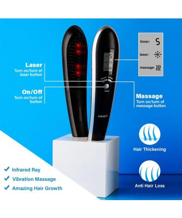 Volumon Electric Laser Massage Comb for Hair Growth & Thickening with Infrared, Massager & LCD Screen - Daily Use - Buy Online on GoSupps.com