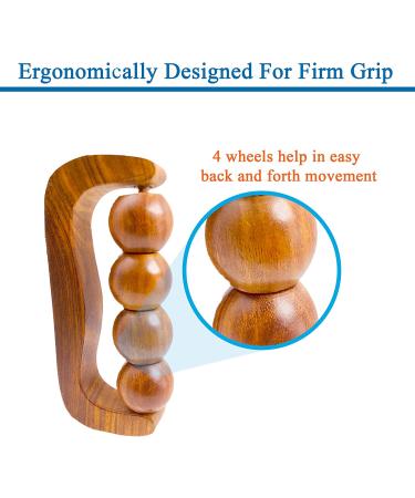 Hathkaam Rosewood Handheld Massage Roller - 7 Inch Full Body Pain Relief Therapy - Buy Online on GoSupps.com
