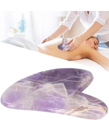 Verdant Touch Heart-Shaped Scraping Board | Amethyst Gua Sha Massage Tool for Face Shoulder Leg Belly Back - International Shipping Available - Buy Online on GoSupps.com