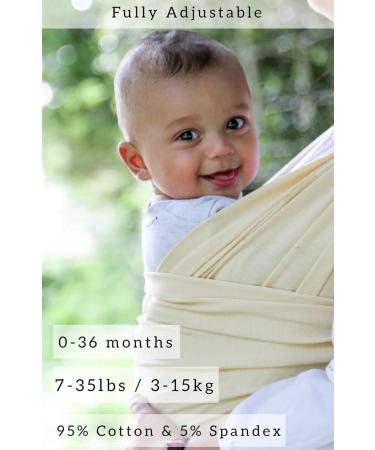 Baby Sling Wrap Premium Carrier Newborn to Toddler | Safety Tested | Nursing Cover | Soft Stretchy Carrier | One Size Fits All | Neutral Colours Neutral Yellow - Buy Online on GoSupps.com