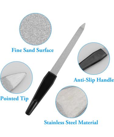 4pack Metal Nail Files Professional Nail Files with Anti Slip Handle for Natural Nails Double Sided Sapphire Grit for Shaping Styling Gel and Acrylic Nails Nails Accessories Tools for Home Salon - Buy Online on GoSupps.com