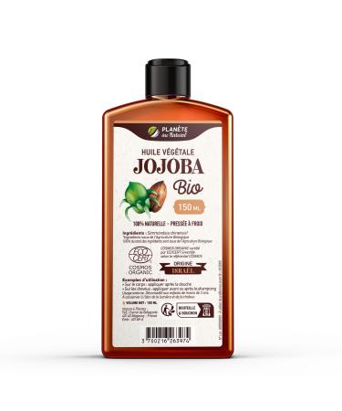 JOJOBA Organic Oil 150 ml - Cosmos Organic - Planète au Naturel - Pure, Natural and Cold Pressed - Hair, Body, Skin