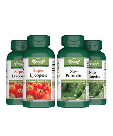 VORST Premium Lycopene 60 Capsules and Saw Palmetto 90 Capsules | Combo Bundle 2 x 2 Bottles