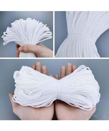 100 Yard 1/8 inch White Elastic Bands for Sewing - Heavy Stretch, Soft Ear Tie Rope for Masks - DIY Craft Elastic Cord - Buy Online on GoSupps.com
