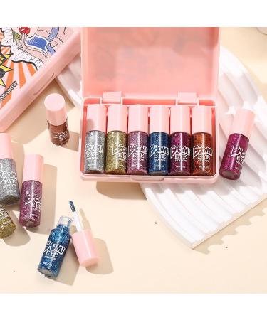 Liquid Eyeshadow Set 6 Colors Long Lasting Shiny Glitter Shimmer Liquid Eyeshadow Stick Glitter Eyeliner 35g - Buy Online on GoSupps.com