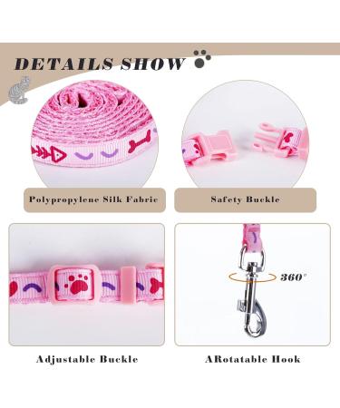 Escape Proof Cat Harnesses Set - Soft Adjustable Kitten Harness with Paw and Fish-Bone Patterns in Pink - Buy Online on GoSupps.com