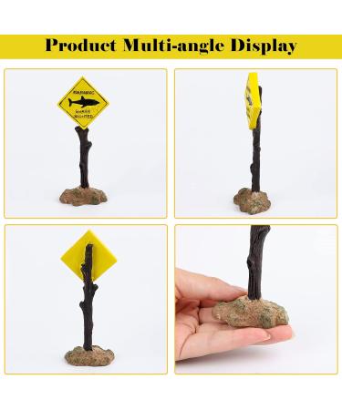 Funny Harz Hai-Warnschild Aquarium Decoration | Underwater Fish Tank Ornament | Unique C-yellow Decor for Aquatic Landscapes - Buy Online on GoSupps.com