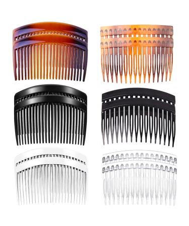 Hair Combs Slides 12pcs Slides Combs Plastic French Hair Slides Strong Hold Twist Hair Clips Combs Hair Accessories for Girls Women 16 and 23 Teeth(Colors and styles are shipped randomly)