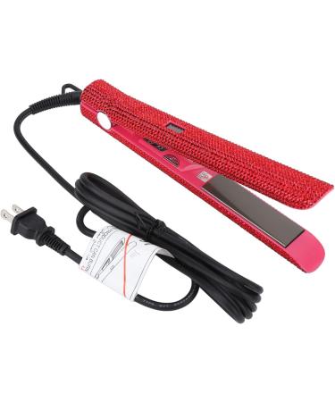 Professional 2-in-1 Hair Straightener & Curler - Red Rhinestone Flat Iron Adjustable Temperature Auto Shut Off US Plug 110V - International Shipping Available - Buy Online on GoSupps.com