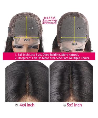 Daules 5x5 HD Lace Closure Wig Deep Wave 24 Inch - 100% Virgin Human Hair, Free Part, Pre Plucked, 180% Density - Natural Black Color for Women - Buy Online on GoSupps.com