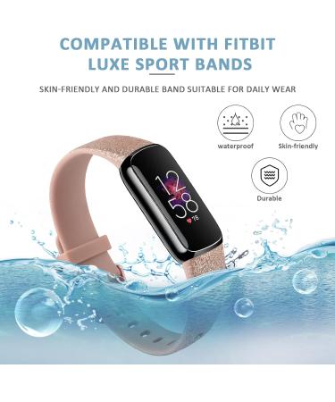 3 Pack Soft Silicone Sport Bands for Fitbit Luxe Women - Wine Red/Rose Gold/Shiny Rose Gold - Buy Online on GoSupps.com