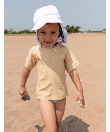 Leveret Short Sleeve Baby Boys Girls Rash Guard UPF 50+ Swim Shirt (12M-5T) Beige - Buy Online on GoSupps.com