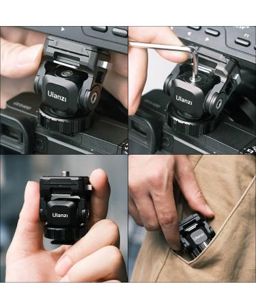 Quick Release Monitor Mount Bracket with Angle Adjustable Hot/Cold Shoe, Mic Holder, and 1/4 Fast Slide Plate - Video Shooting Accessories for Sony, Canon, Nikon, Fujifilm DSLR - Buy Online on GoSupps.com