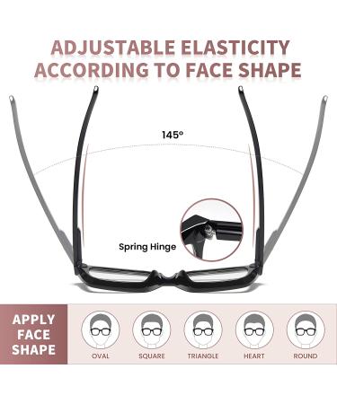 Miyya 6 Pack Fashion Reading Glasses for Women | Blue Light Blocking Anti UV Oversized Square Readers with Spring Hinge | 6 Pack Mix 2.0 x - Buy Online on GoSupps.com