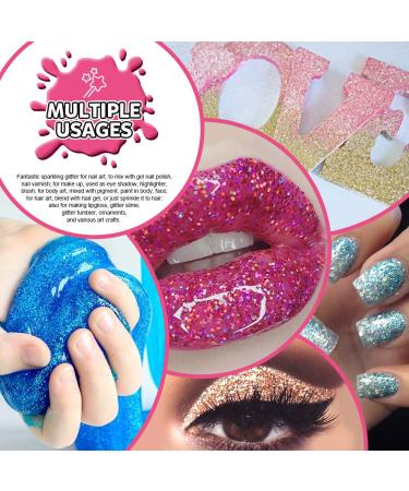 24 Colors Body Glitter Set - LEOBRO Cruelty-Free Extra Fine Glitter for Resin, Festival Makeup, Nail Art, Face & Body, Hair - Perfect for Crafts, Eyeshadow, Lip Gloss - Vegan Glitter Collection - Buy Online on GoSupps.com