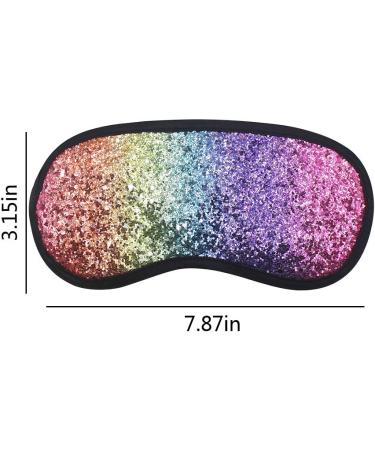 Glitter Rainbow Sequin Sleeping Eye Mask for Women, Girls, Kids - Soft Silk Blindfold for Travel - Multicolored - Buy Online on GoSupps.com